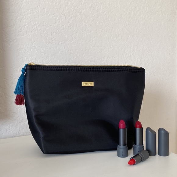 tarte Handbags - Tarte - Black Zippered Cosmetic Makeup Travel Pouch with Tassels